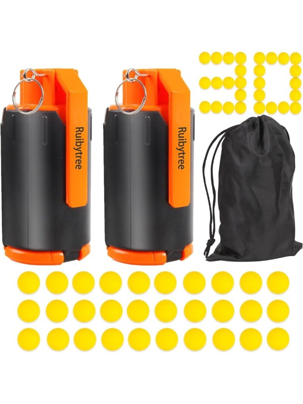 Tactical Toy Grenade for Nerf Rival Battle | 2-Pack, Pull Pin Action, Foam Balls